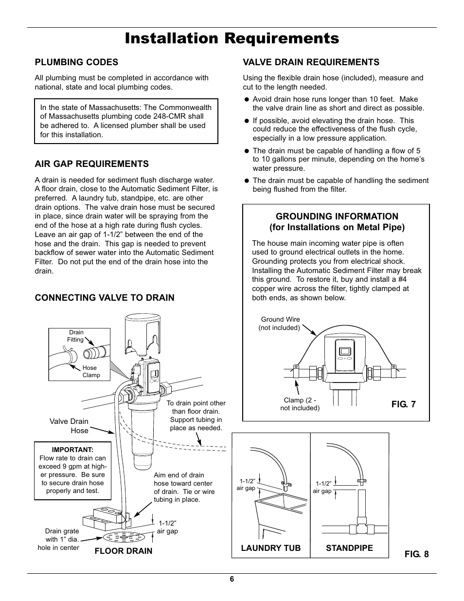 Installation requirements | EcoPure EPASF1 User Manual | Page 6 / 16