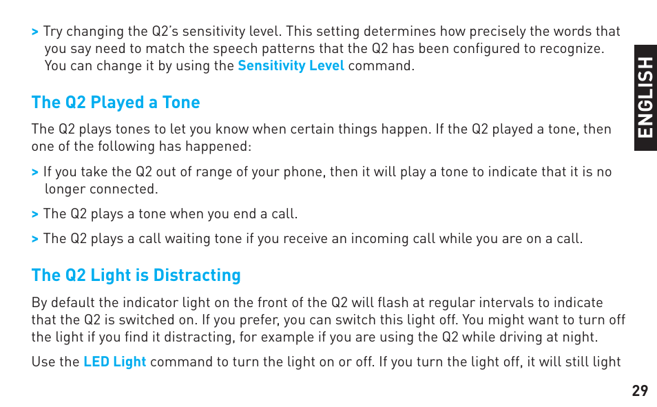 BlueAnt Q2 User Manual | Page 29 / 36