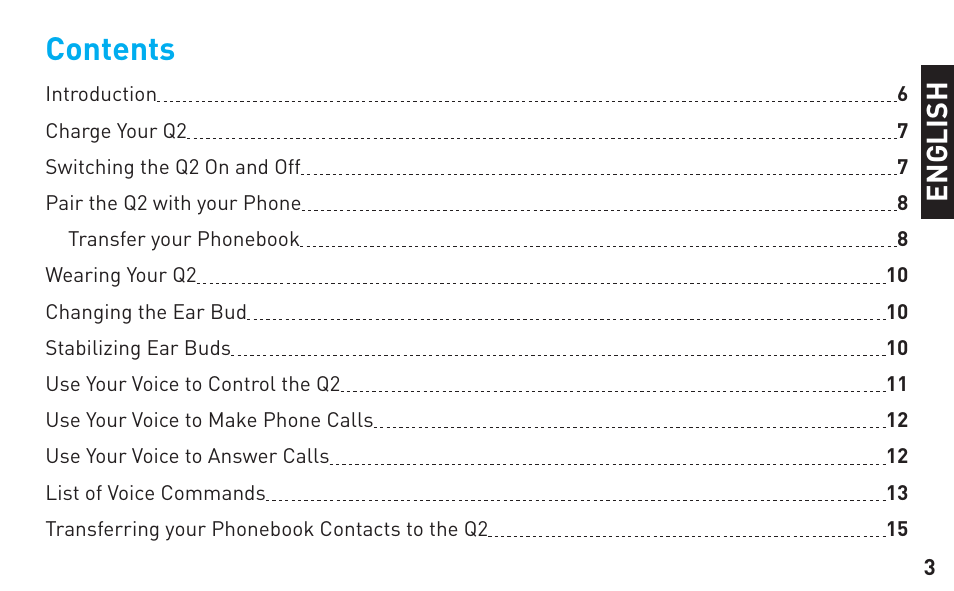 BlueAnt Q2 User Manual | Page 3 / 36