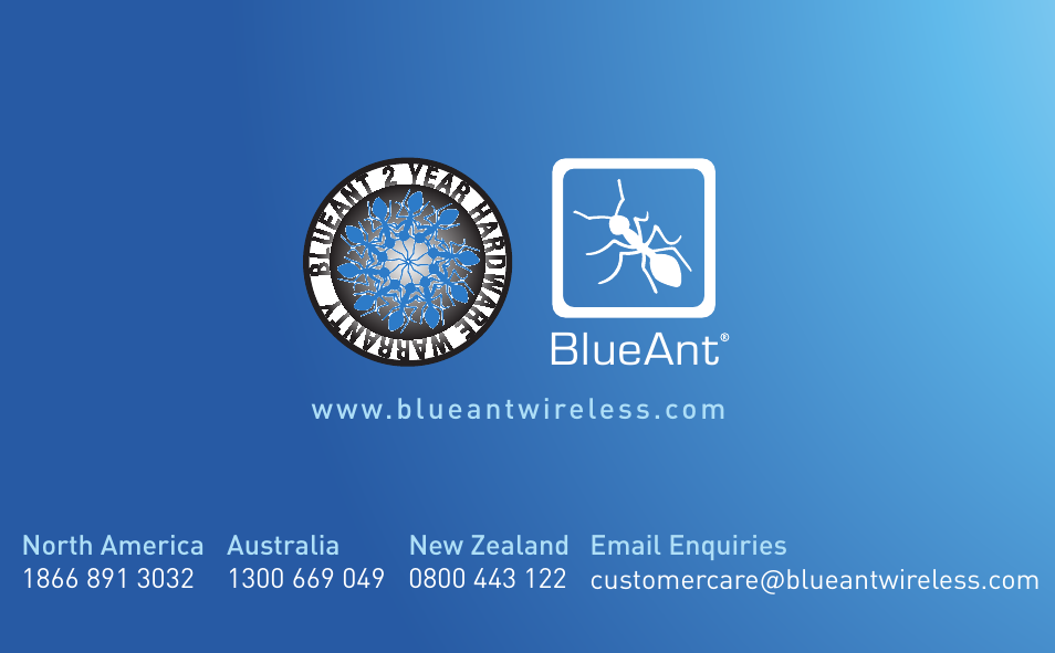 Blueant | BlueAnt Q2 User Manual | Page 36 / 36