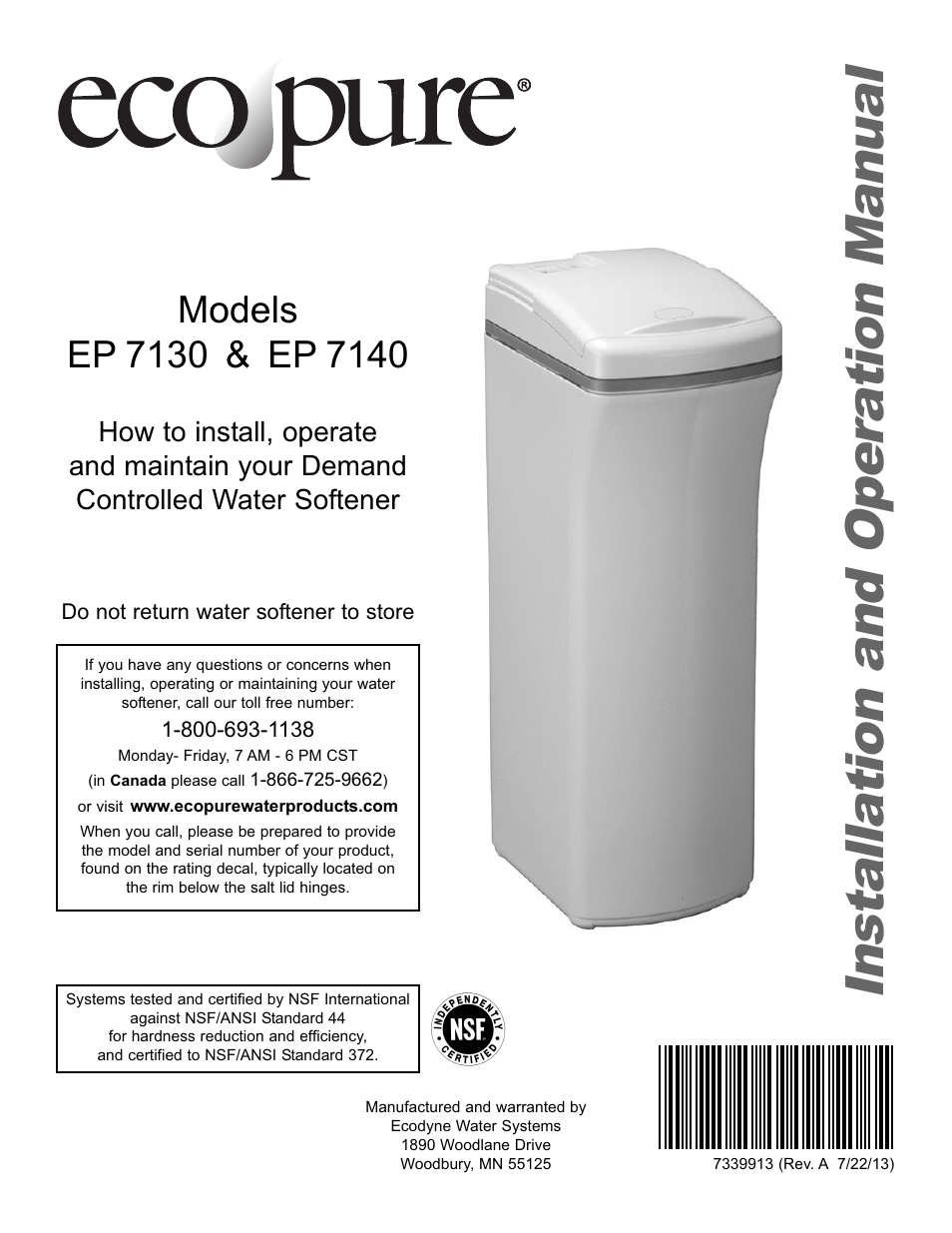 EcoPure EP7140 User Manual | 27 pages