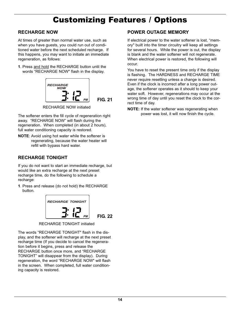 Customizing features / options | EcoPure EP7140 User Manual | Page 14 / 27