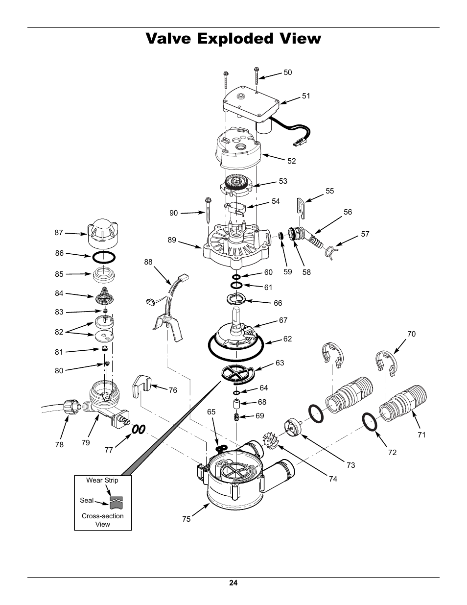 Valve exploded view | EcoPure EP7140 User Manual | Page 24 / 27