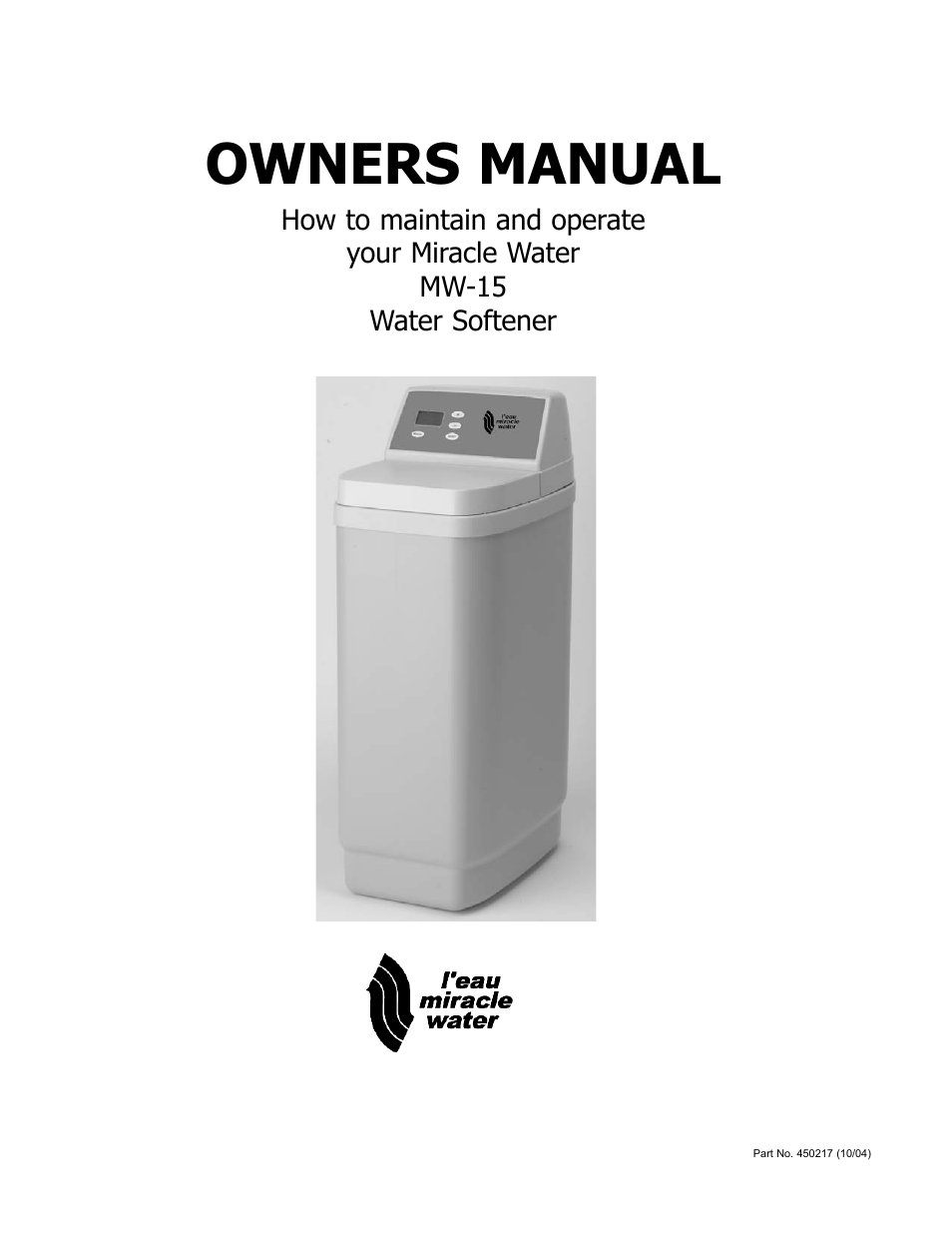 EcoPure MW_MW15_450217 User Manual | 28 pages