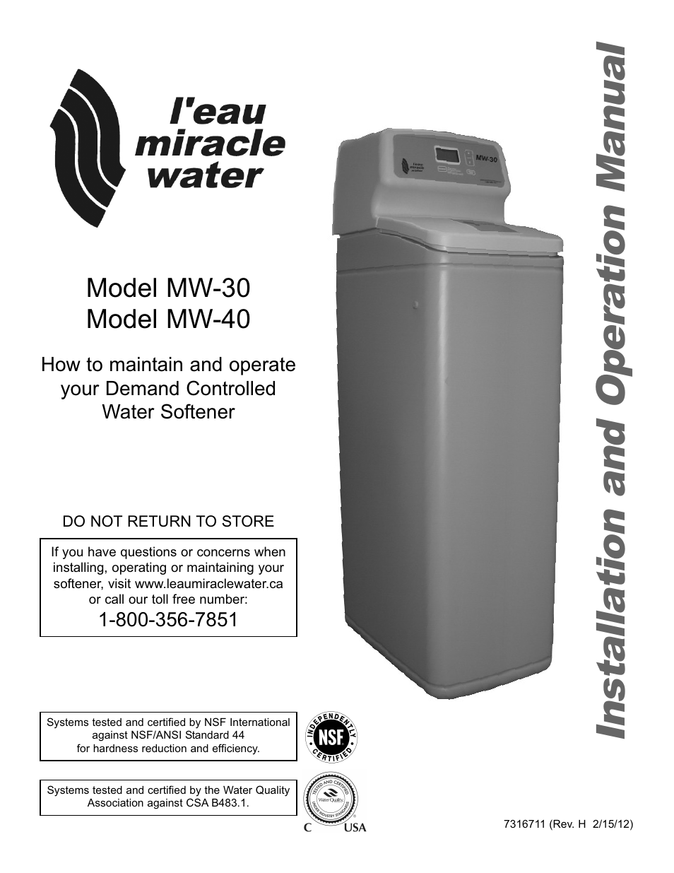EcoPure MW_MW40_7316711H User Manual | 30 pages