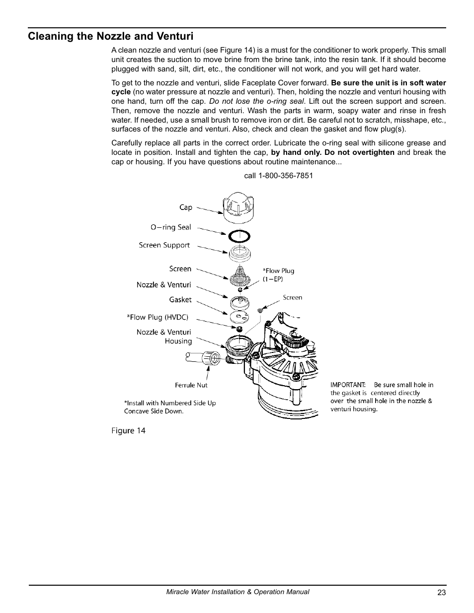 Cleaning the nozzle and venturi | EcoPure MW_MW40_7316711A User Manual | Page 23 / 30