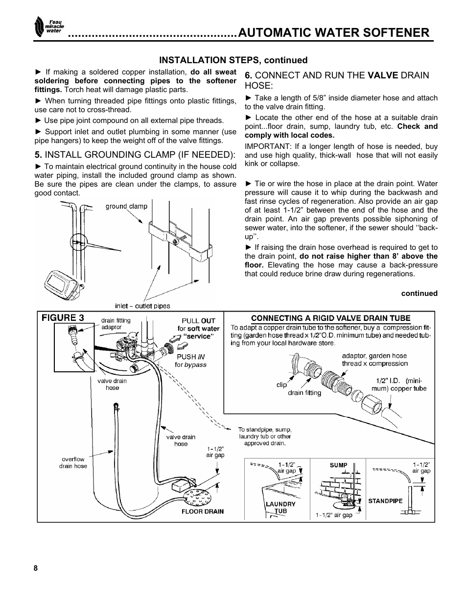 Automatic water softener | EcoPure MW_MW40_450216A User Manual | Page 8 / 31