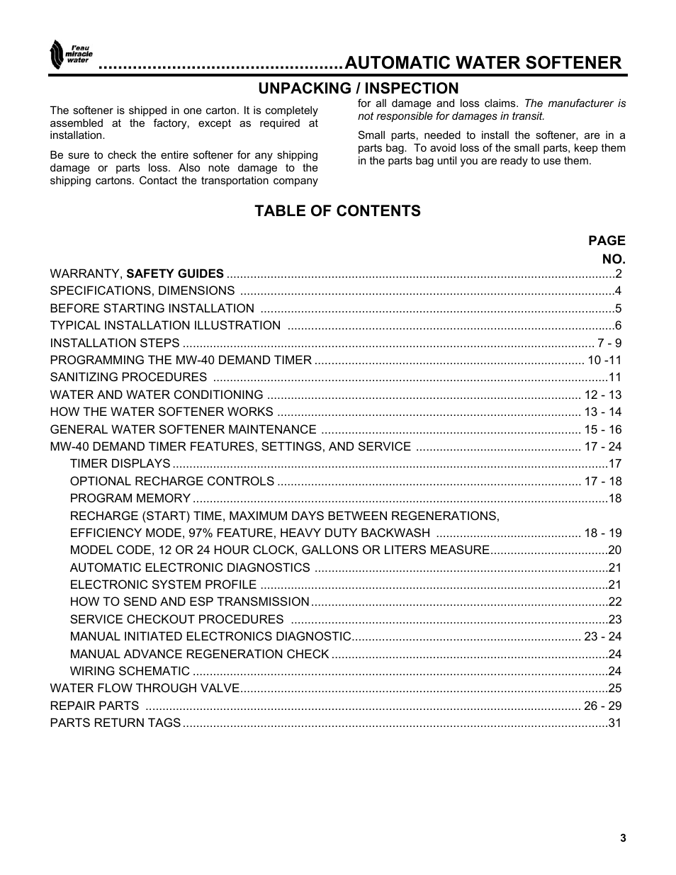 EcoPure MW_MW40_450216 User Manual | Page 3 / 31