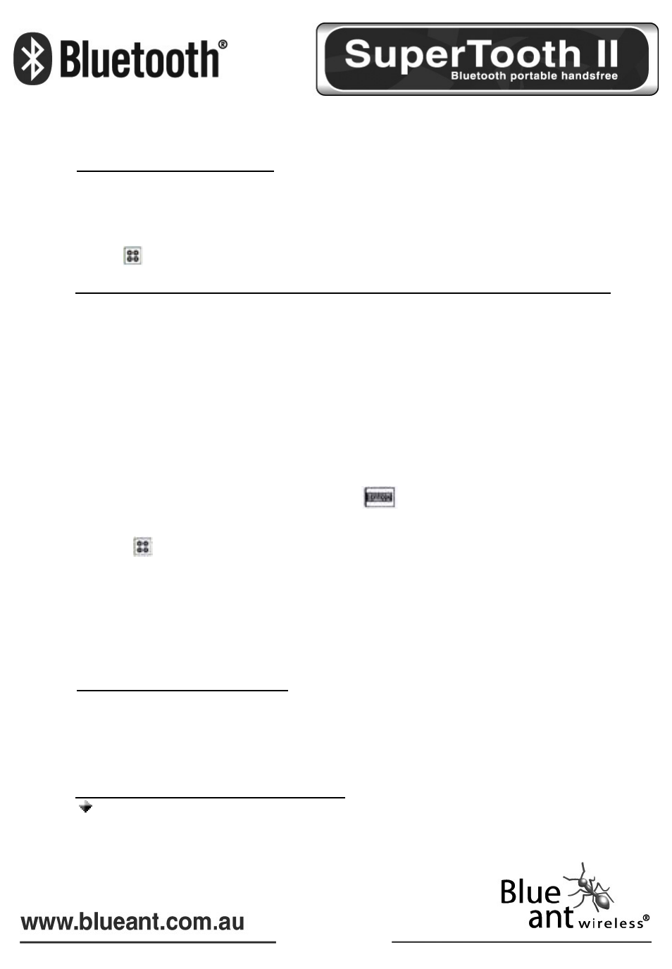 Sony ericsson p800 / p900 / p910 | BlueAnt Bluetooth SUPERTOOTH II User Manual | Page 66 / 70