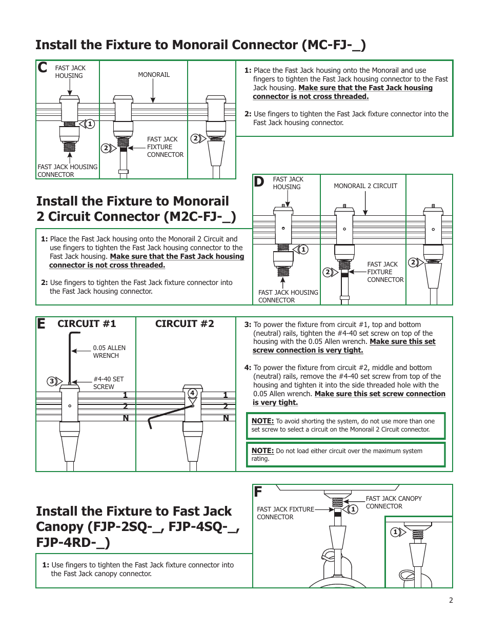 Edge Lighting Form Round & Square MR16 User Manual | Page 2 / 2