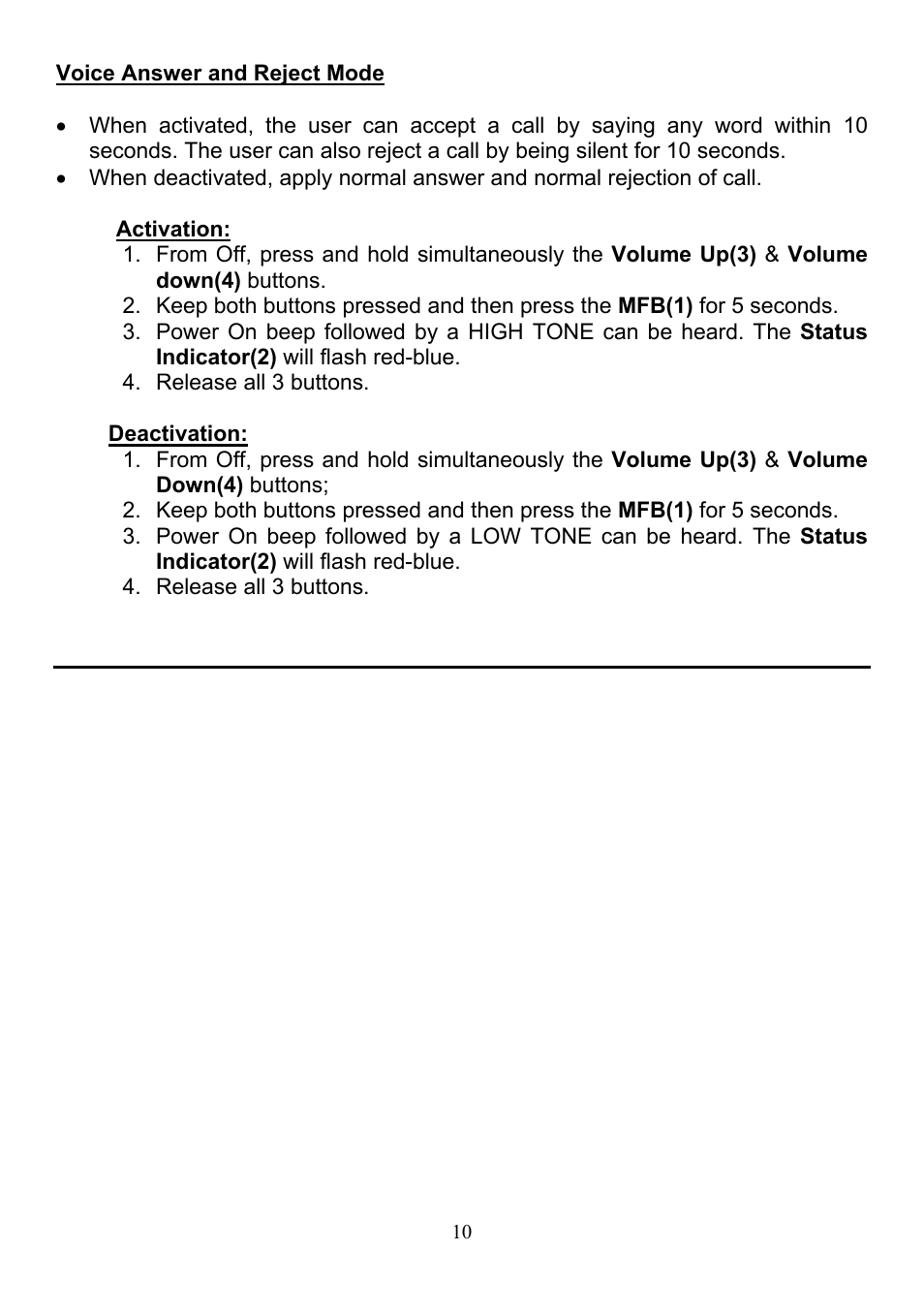 Voice answer and reject mode | BlueAnt Interphone User Manual | Page 11 / 17