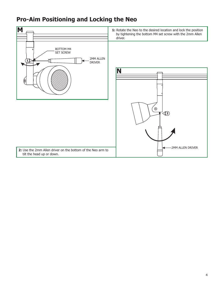 Pro-aim positioning and locking the neo | Edge Lighting Neo Pro Aim MR16 User Manual | Page 4 / 4