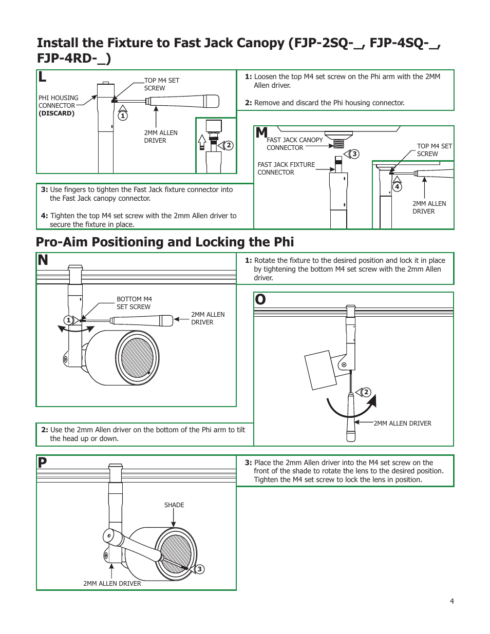 Pro-aim positioning and locking the phi | Edge Lighting Phi Pro Aim MR16 User Manual | Page 4 / 4