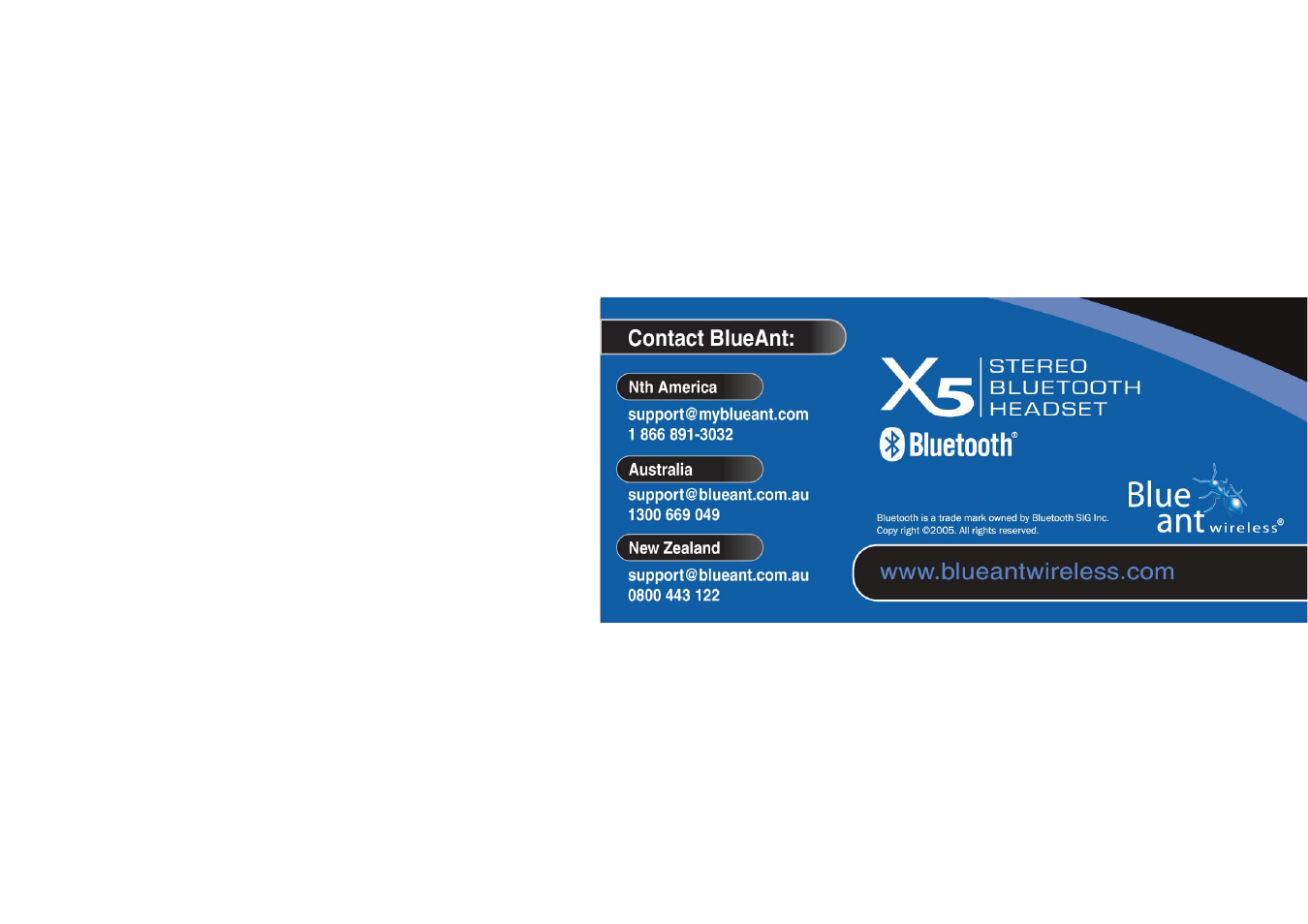 BlueAnt X5 Stereo Bluetooth Headset User Manual | Page 37 / 37