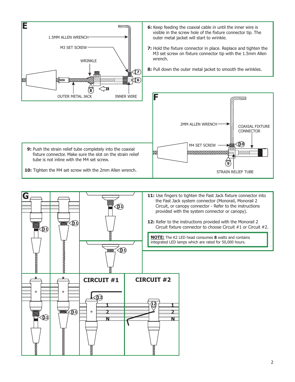Circuit #1 circuit #2 | Edge Lighting K2 LED User Manual | Page 2 / 2