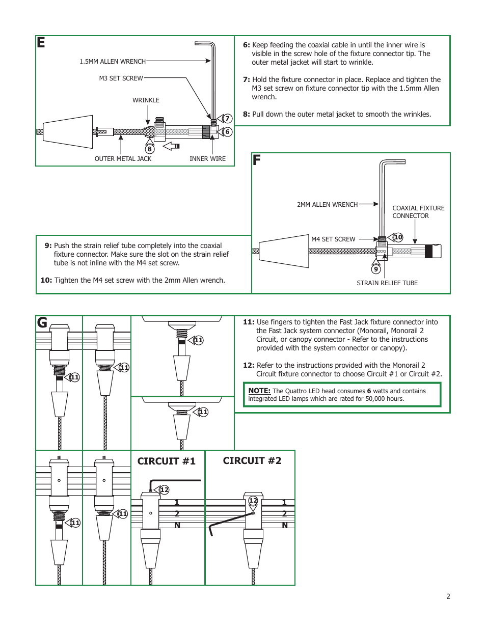 Circuit #1 circuit #2 | Edge Lighting Quattro LED User Manual | Page 2 / 2