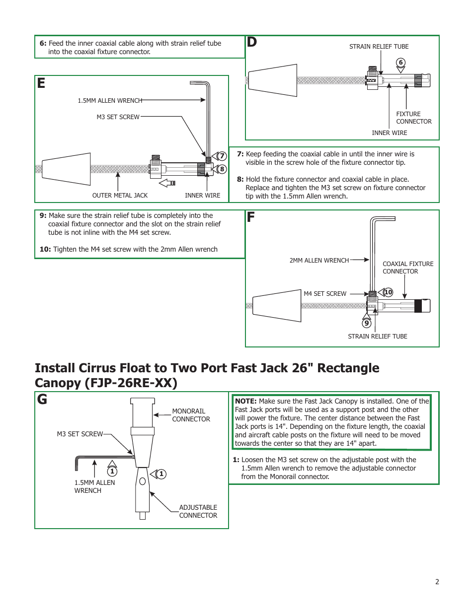 Edge Lighting Cirrus Float for Monorail User Manual | Page 2 / 6