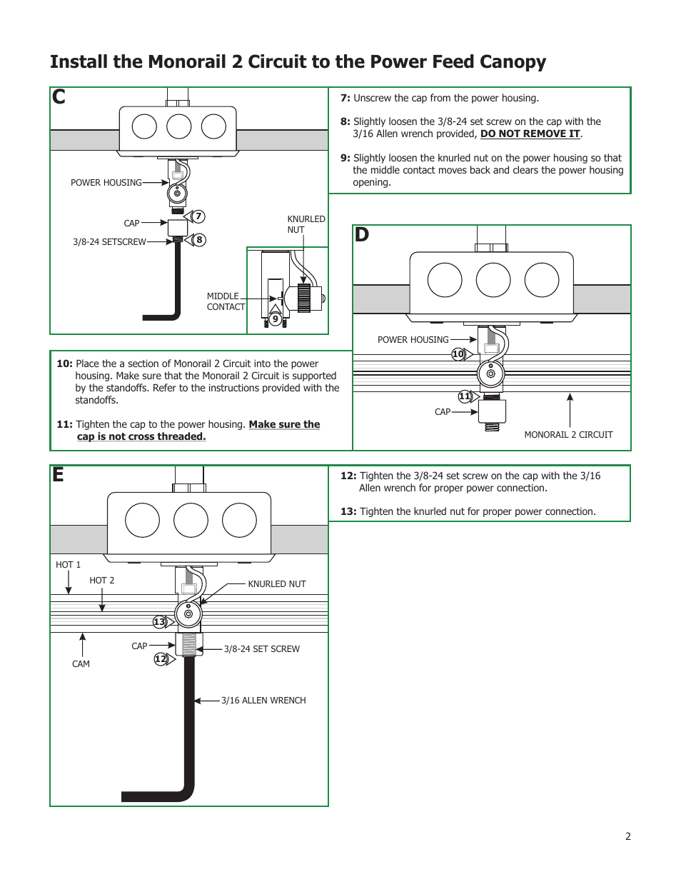 Edge Lighting 2 Circuit 4" Power Feed Canopies User Manual | Page 2 / 2