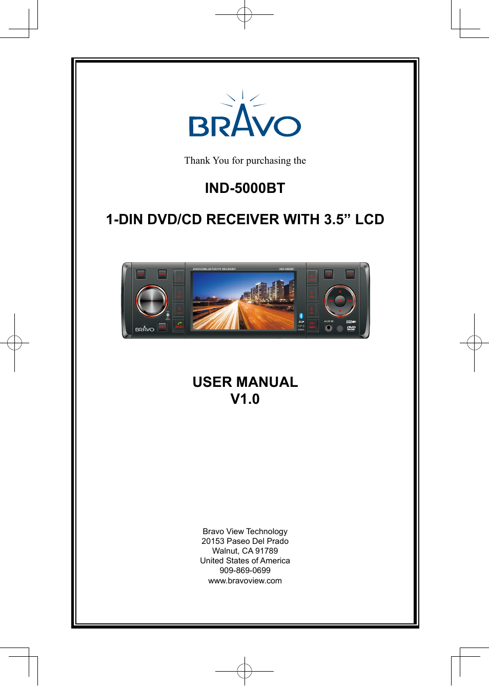 Bravo View IND-5000BT User Manual | 30 pages