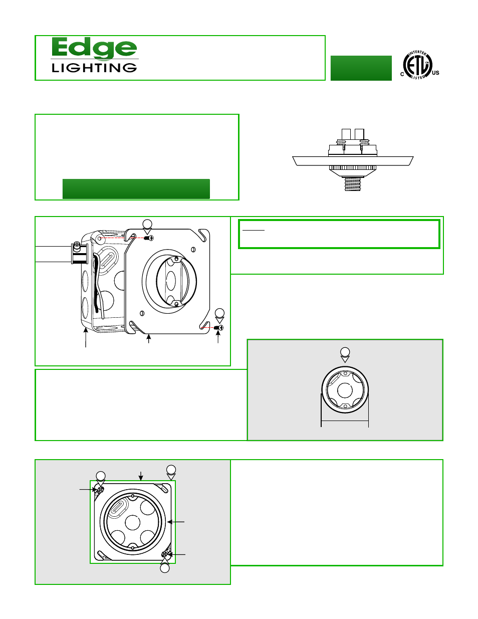Edge Lighting 4" Fast Jack Canopies User Manual | 2 pages