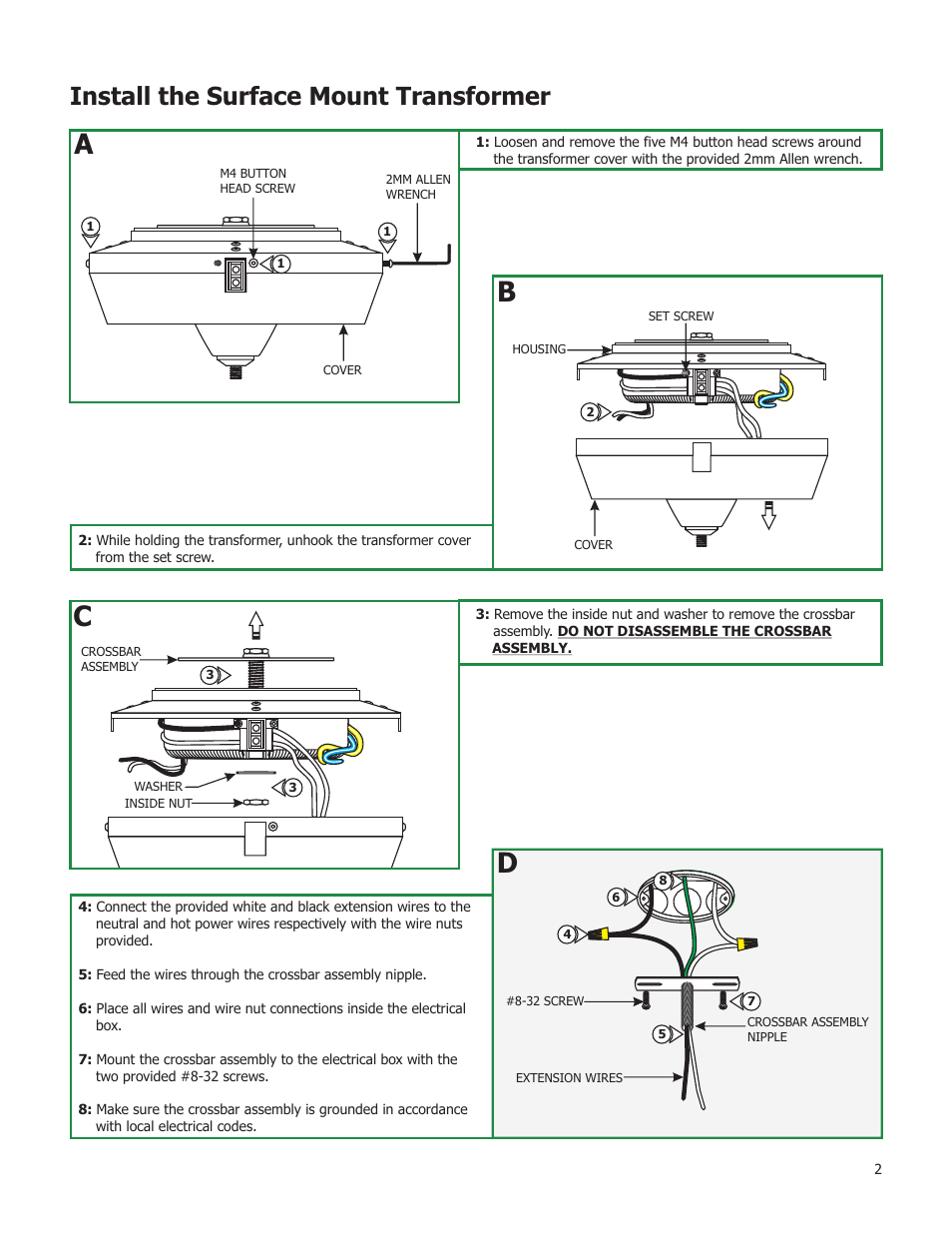 Install the surface mount transformer | Edge Lighting Fast Jack Magnetic Surface Mount Transformers User Manual | Page 2 / 4