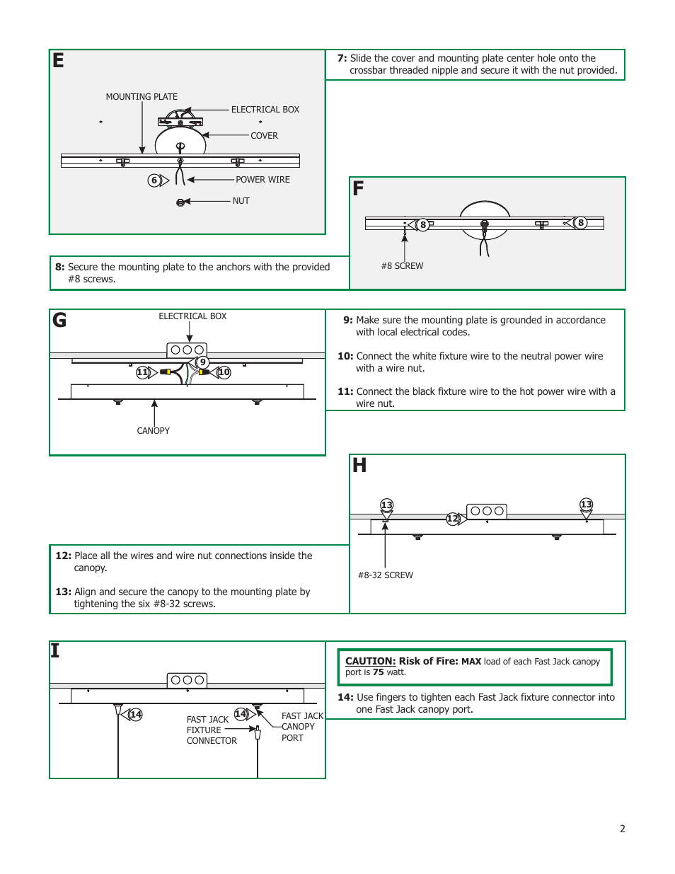 Edge Lighting Fast Jack Multi-Port Canopies User Manual | Page 2 / 2