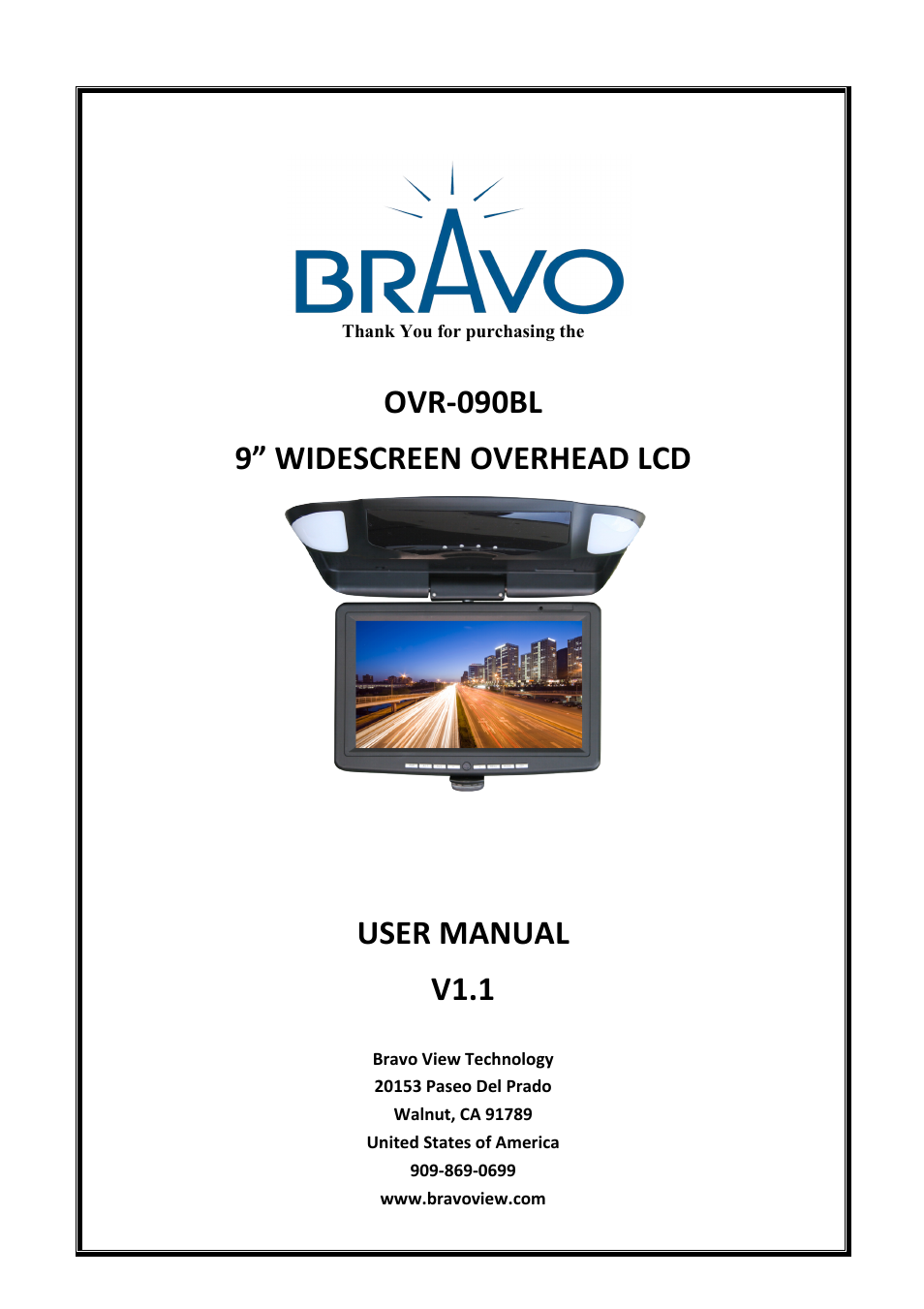 Bravo View OVR-090BL User Manual | 9 pages