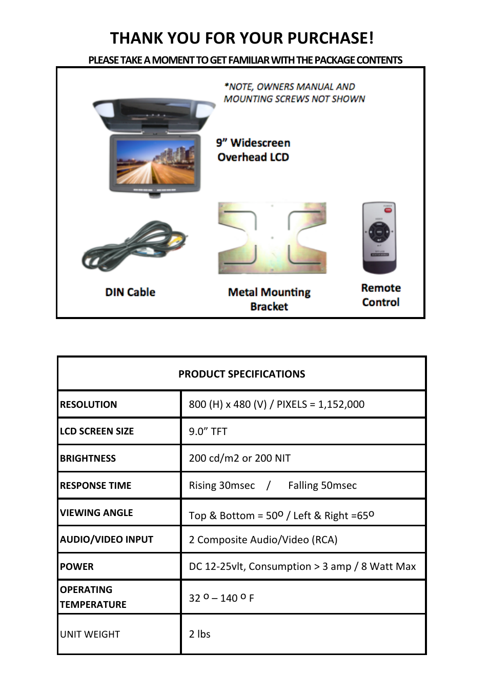 Bravo View OVR-090BL User Manual | Page 3 / 9