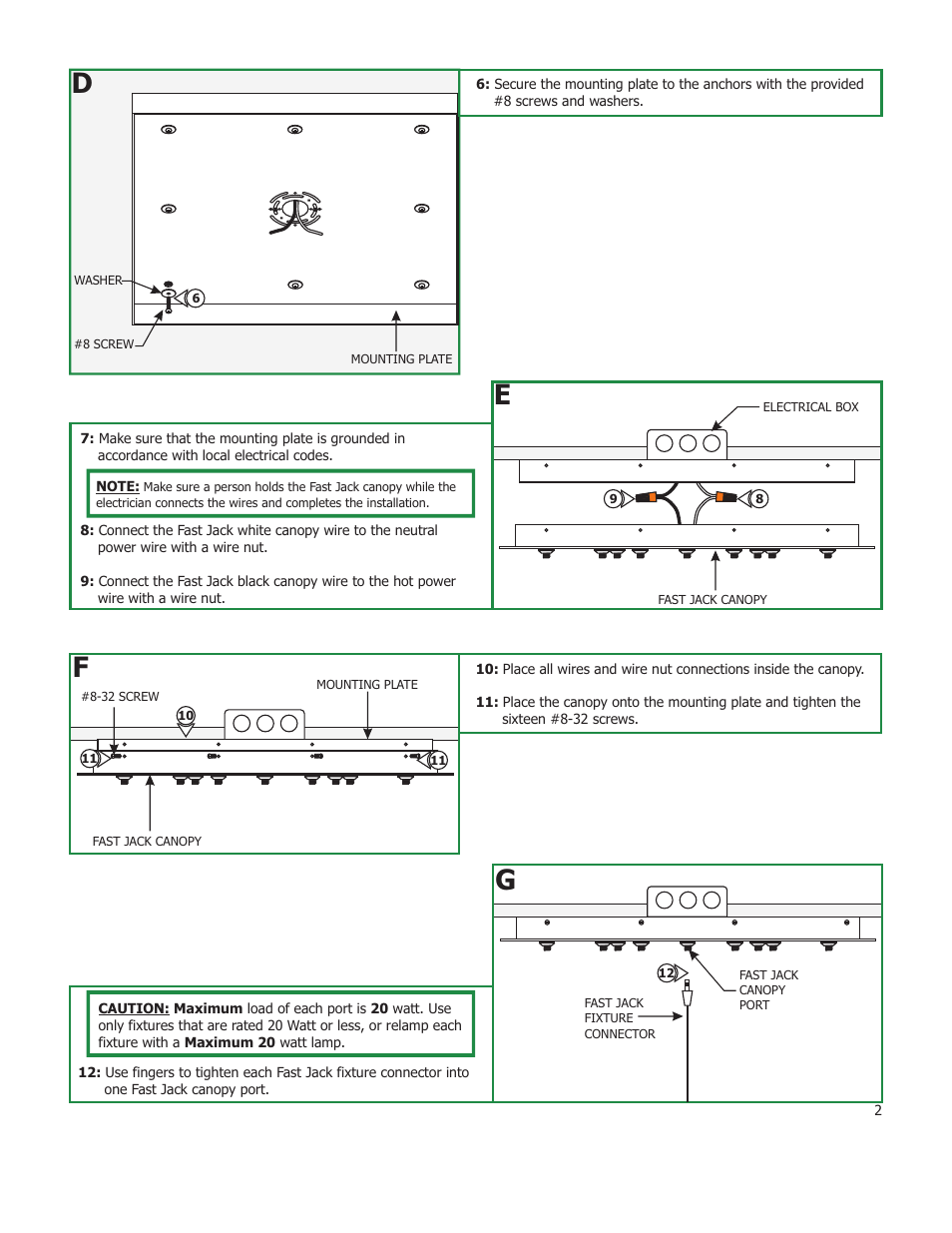 Edge Lighting Fast Jack 26 Port Canopies User Manual | Page 2 / 2
