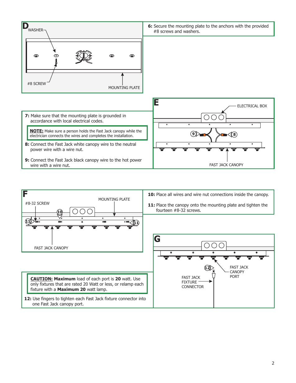 Edge Lighting 17 Port Linear Canopies User Manual | Page 2 / 2