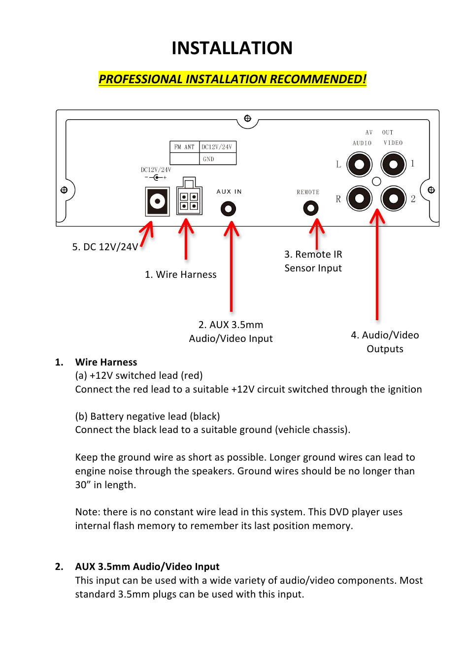 Installation, Professional installation recommended | Bravo View SD-100U User Manual | Page 18 / 20