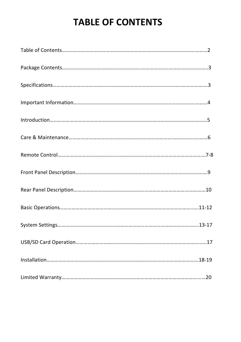 Bravo View SD-100U User Manual | Page 2 / 20