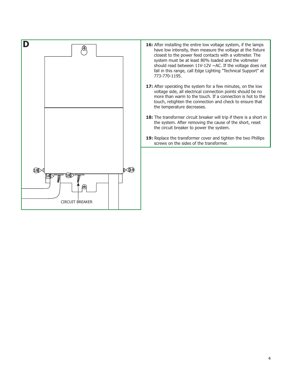 Edge Lighting 600W/12V Dual Feed Magnetic Remote Transformer User Manual | Page 4 / 4