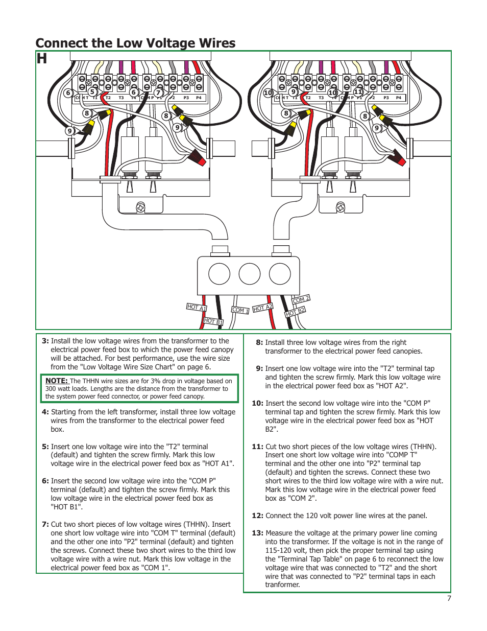 Connect the low voltage wires | Edge Lighting 2x300W/12V Magnetic Remote Transformer User Manual | Page 7 / 8