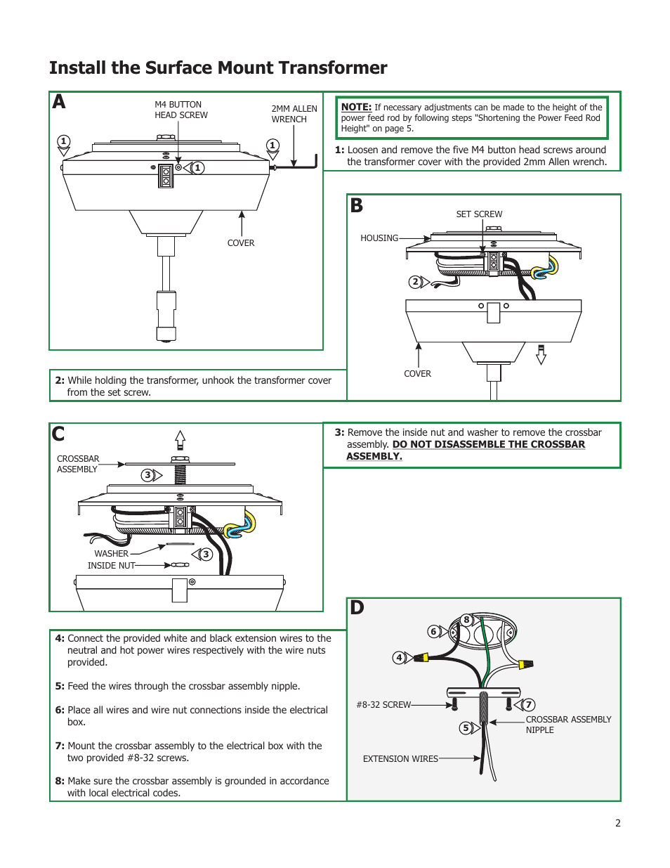Install the surface mount transformer | Edge Lighting 150W/12V Surface Mount Magnetic Transformer User Manual | Page 2 / 5