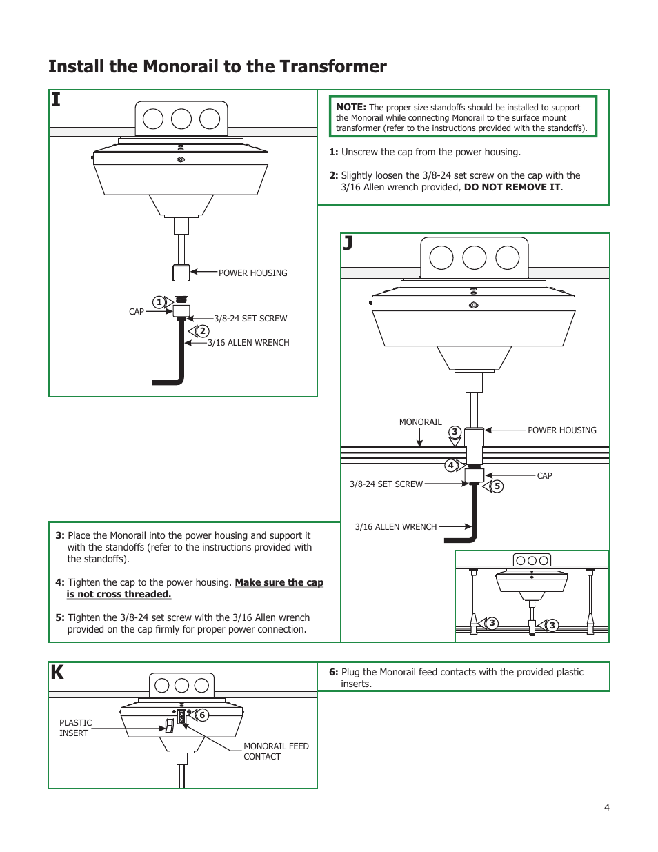 Install the monorail to the transformer | Edge Lighting 150W/12V Surface Mount Magnetic Transformer User Manual | Page 4 / 5