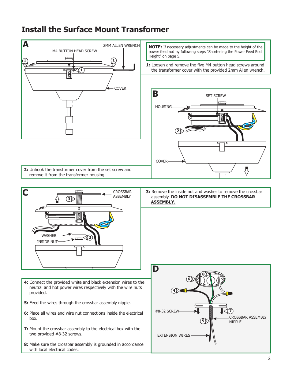 Install the surface mount transformer | Edge Lighting 300W/24V Surface Mount Magnetic Transformer User Manual | Page 2 / 5