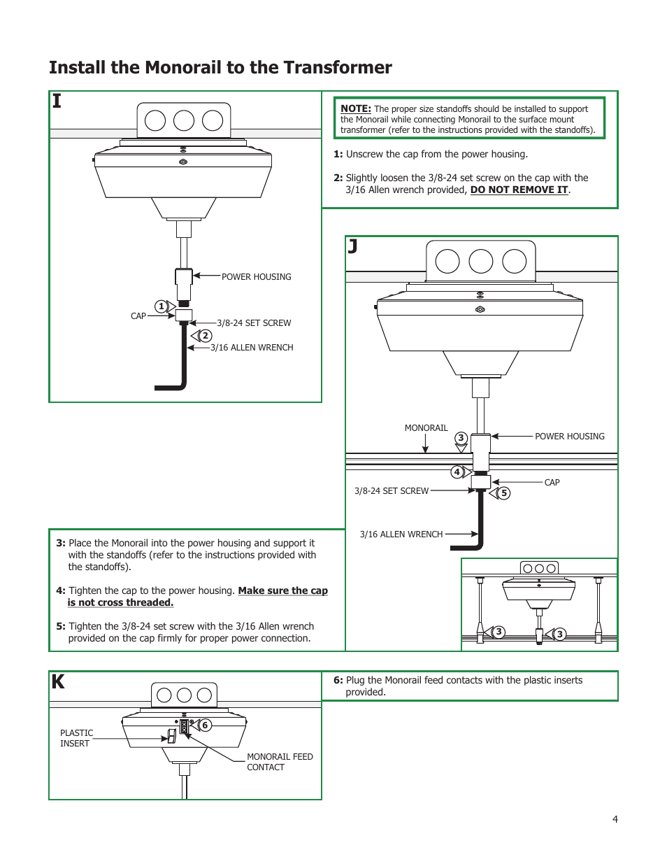 Install the monorail to the transformer | Edge Lighting 300W/24V Surface Mount Magnetic Transformer User Manual | Page 4 / 5