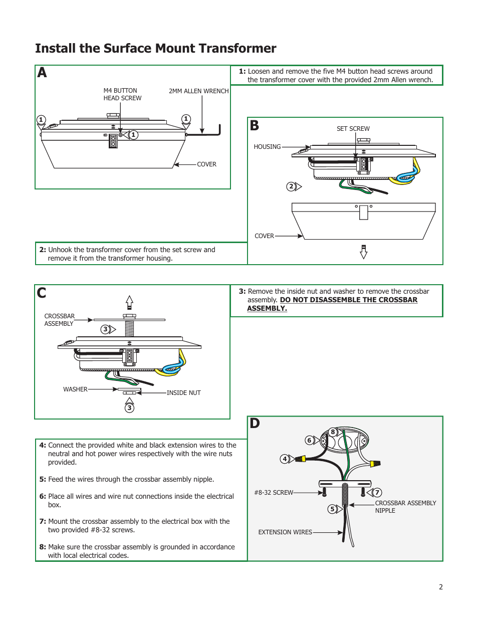 Install the surface mount transformer | Edge Lighting 600W/24V Surface Mount Magnetic Transformer User Manual | Page 2 / 4