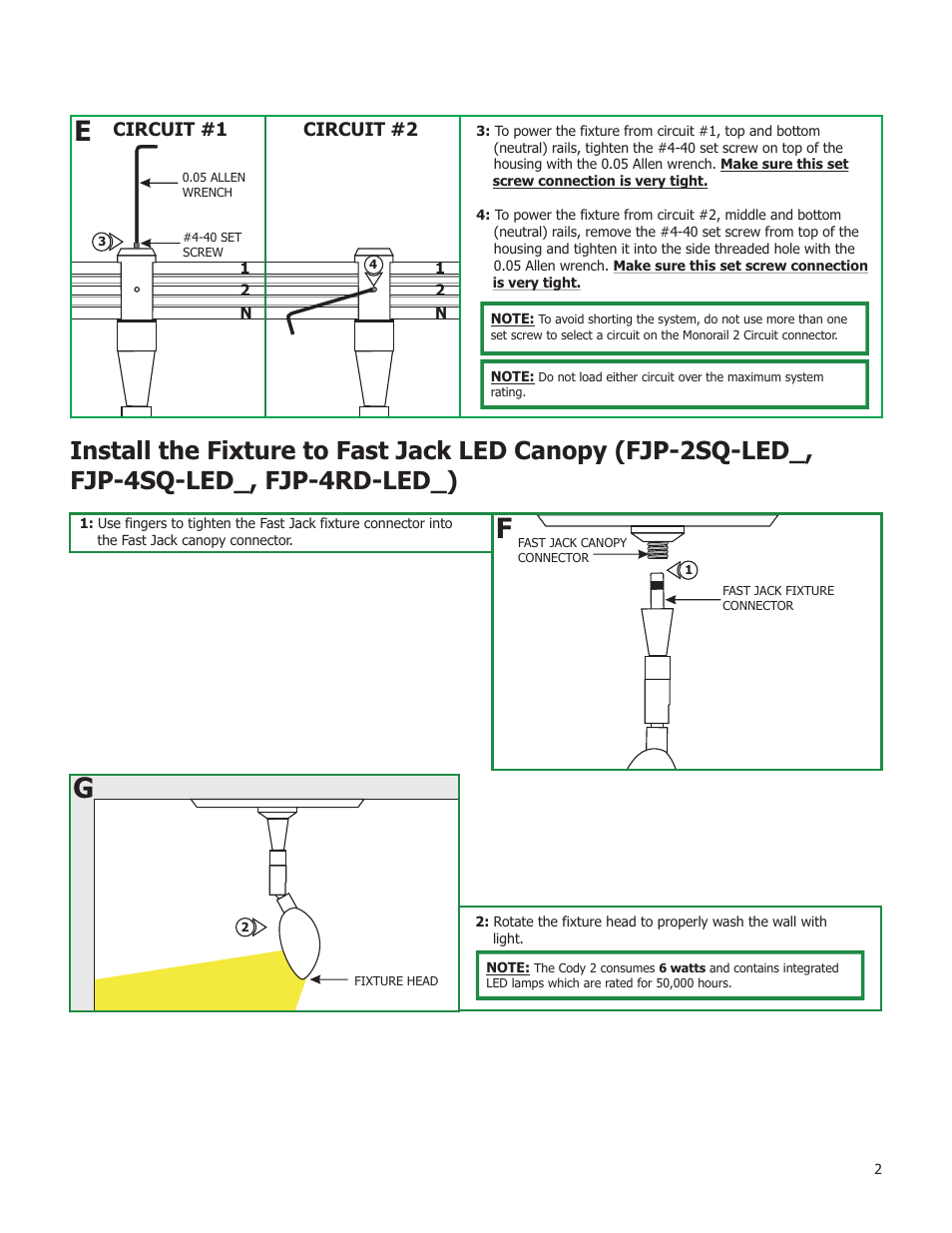 Edge Lighting Cody 2 User Manual | Page 2 / 2