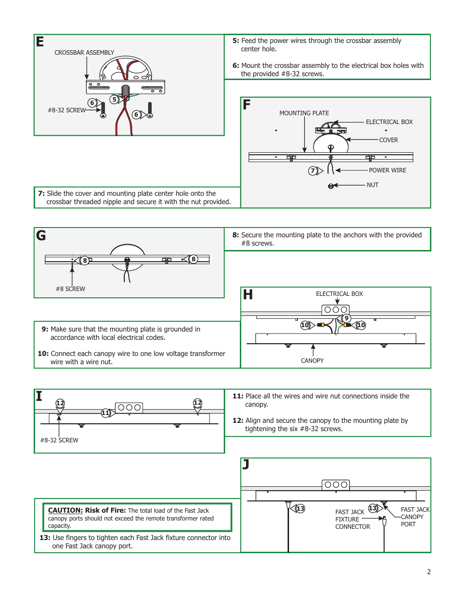 Edge Lighting Fast Jack Multi-Port Canopies Without Transformers User Manual | Page 2 / 2