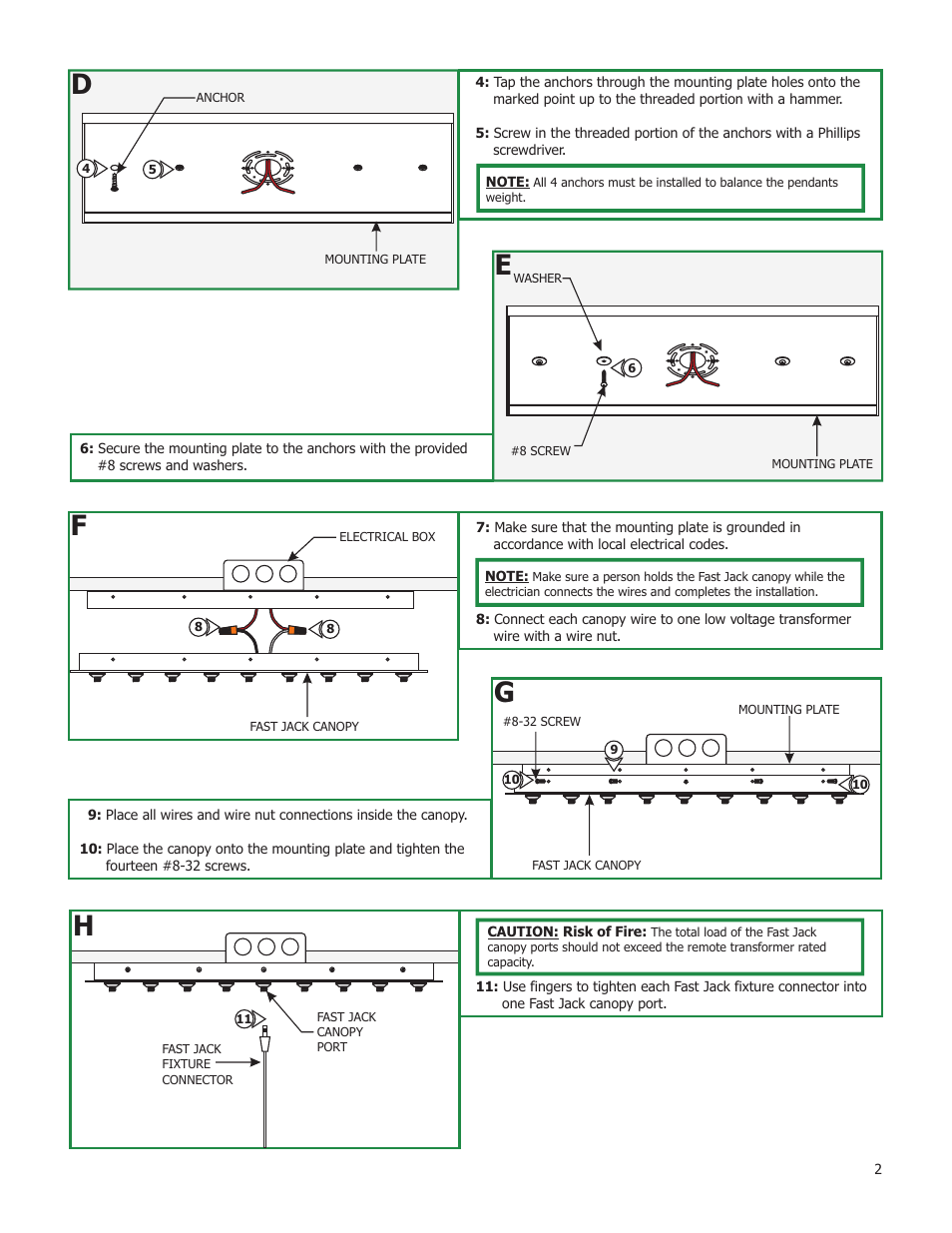 Edge Lighting 17 Port Linear Canopies Without Transformers User Manual | Page 2 / 2
