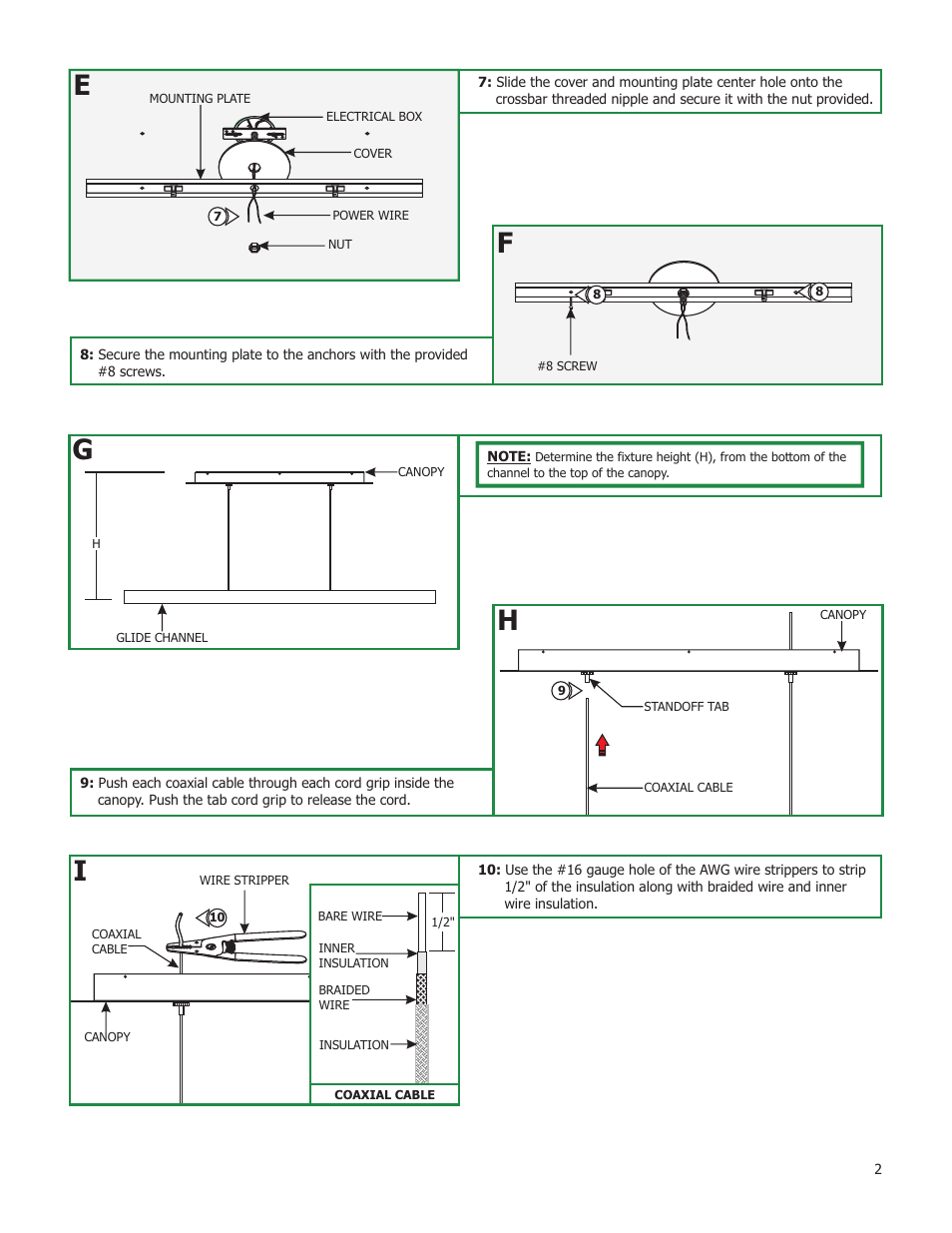 Edge Lighting Glide Glass, Center Feed User Manual | Page 2 / 3