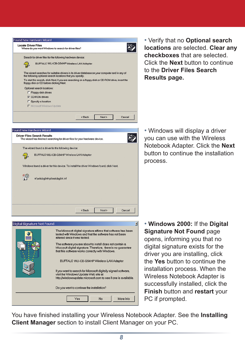 Buffalo Technology Buffalo AirStation WLI-CB-G54HP User Manual | Page 8 / 12