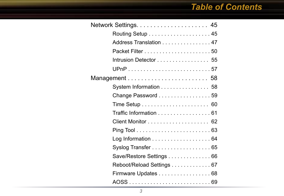 Buffalo Technology Buffalo AirStation WYR-G54 User Manual | Page 3 / 61