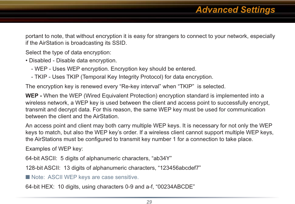 Advanced settings | Buffalo Technology WBR2-G54S User Manual | Page 29 / 95