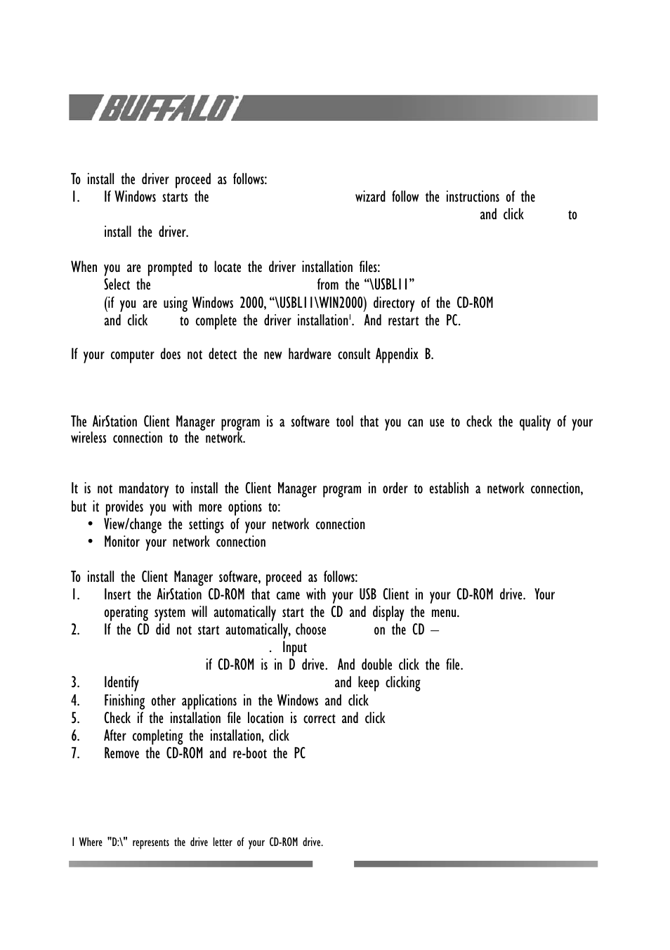 4 installing the client manager software | Buffalo Technology WLI-USB-L11G User Manual | Page 12 / 32