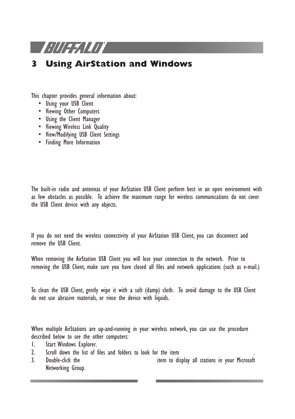 3using airstation and windows | Buffalo Technology WLI-USB-L11G User Manual | Page 16 / 32