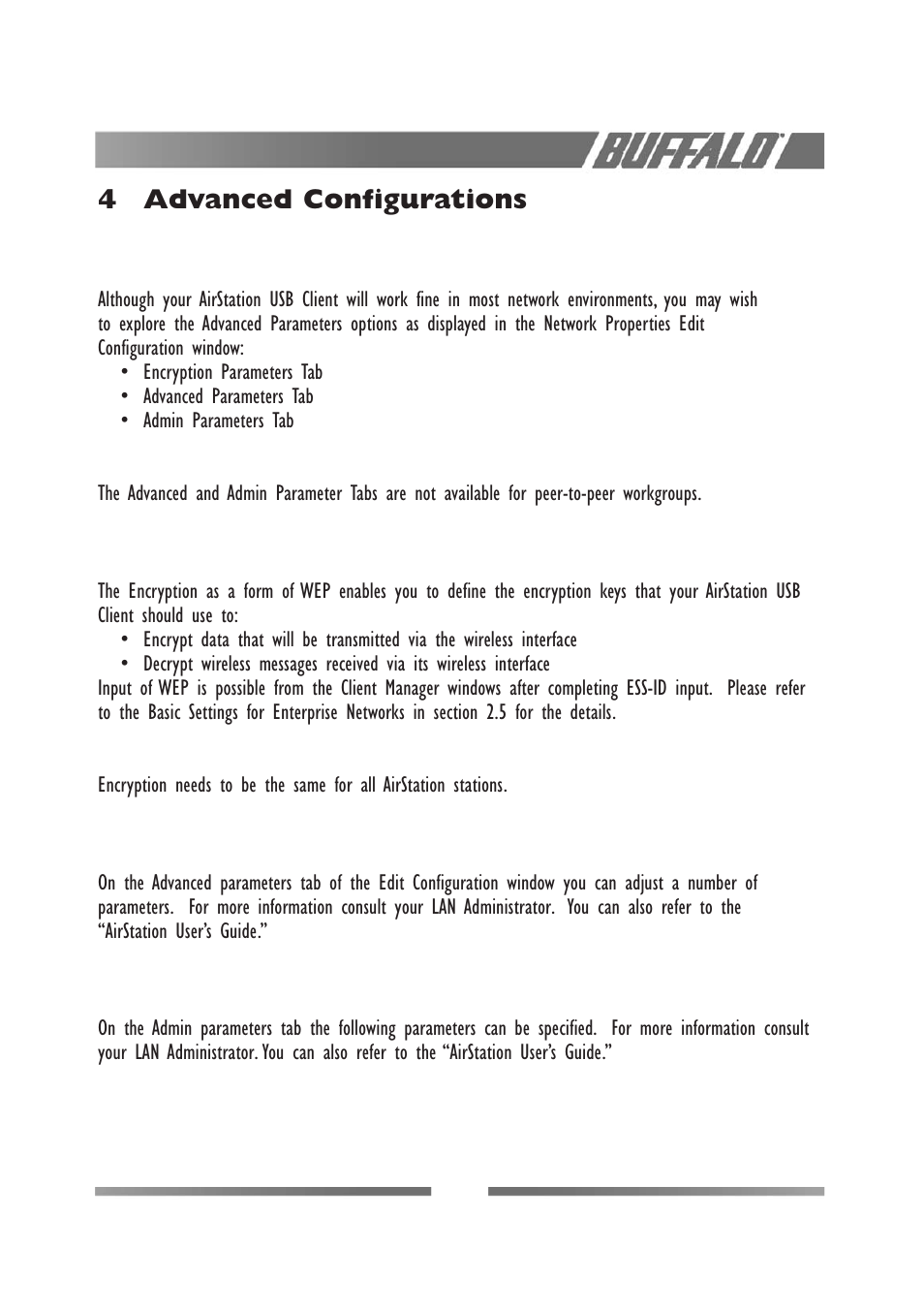 4advanced configurations | Buffalo Technology WLI-USB-L11G User Manual | Page 19 / 32