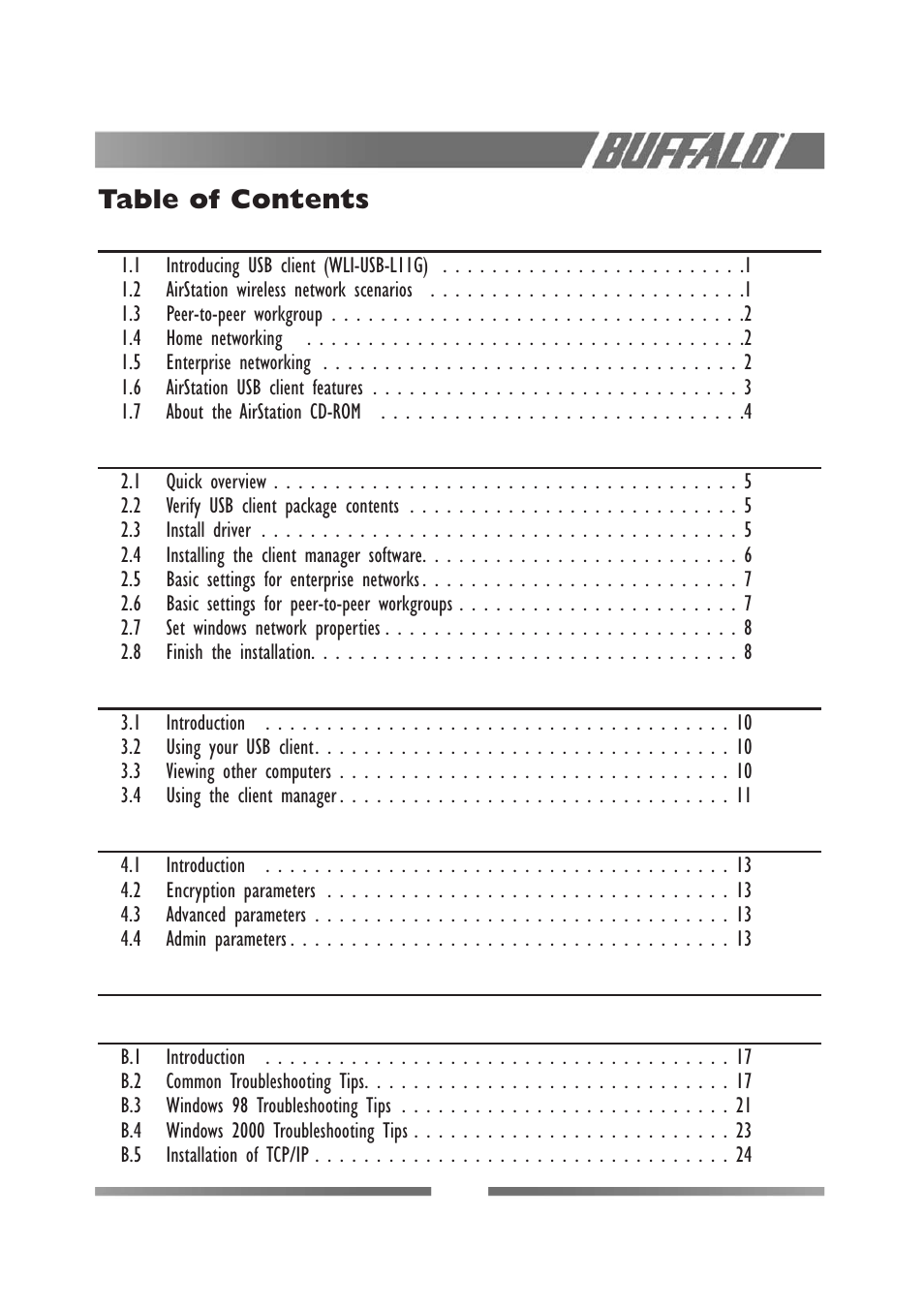 Buffalo Technology WLI-USB-L11G User Manual | Page 5 / 32